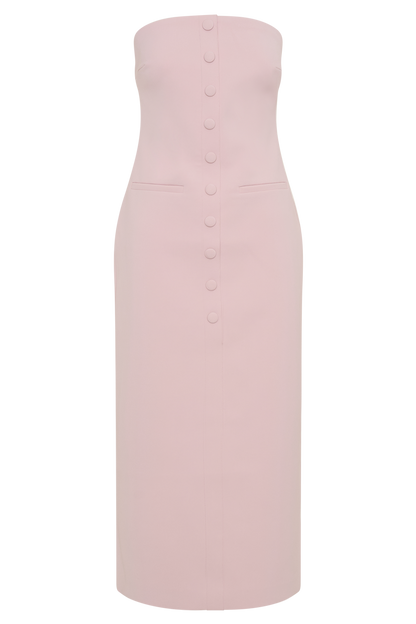Robe midi sans bretelles Sussan - Rose poudré