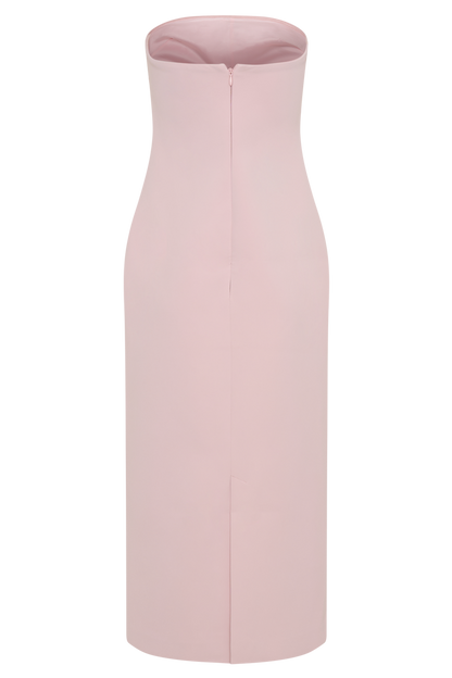 Robe midi sans bretelles Sussan - Rose poudré
