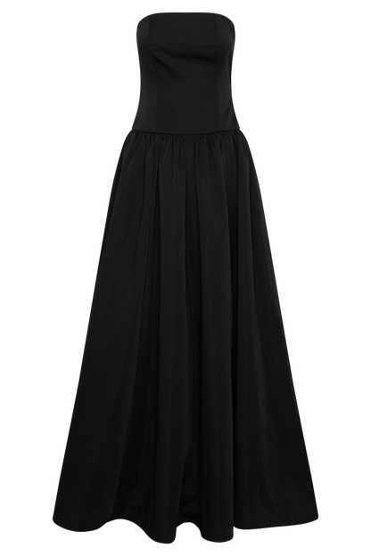 Frances Strapless Bow Maxi Dress - Black