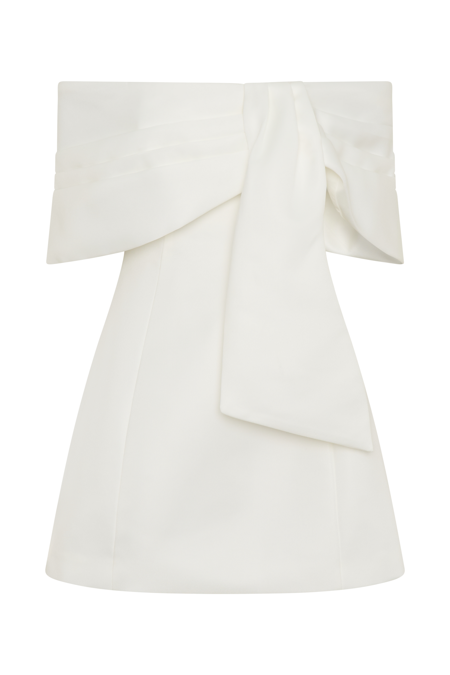 Robe mini Gloria à épaules dénudées et drapée - Blanche