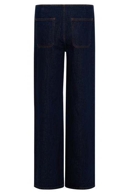 Jeans en jean taille mi-hauteur Caitlin - Bleu indigo
