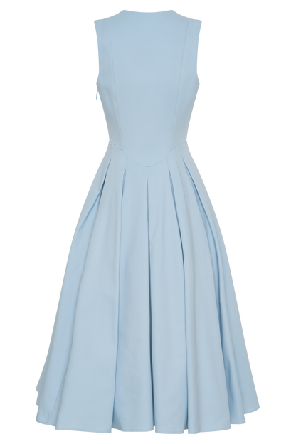 Robe midi sans manches en coton Keely - Bleu ciel