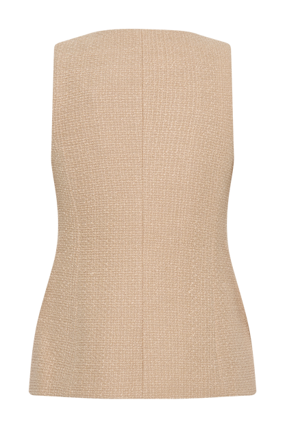 Gilet sans manches Camilla en bouclé - Taupe clair