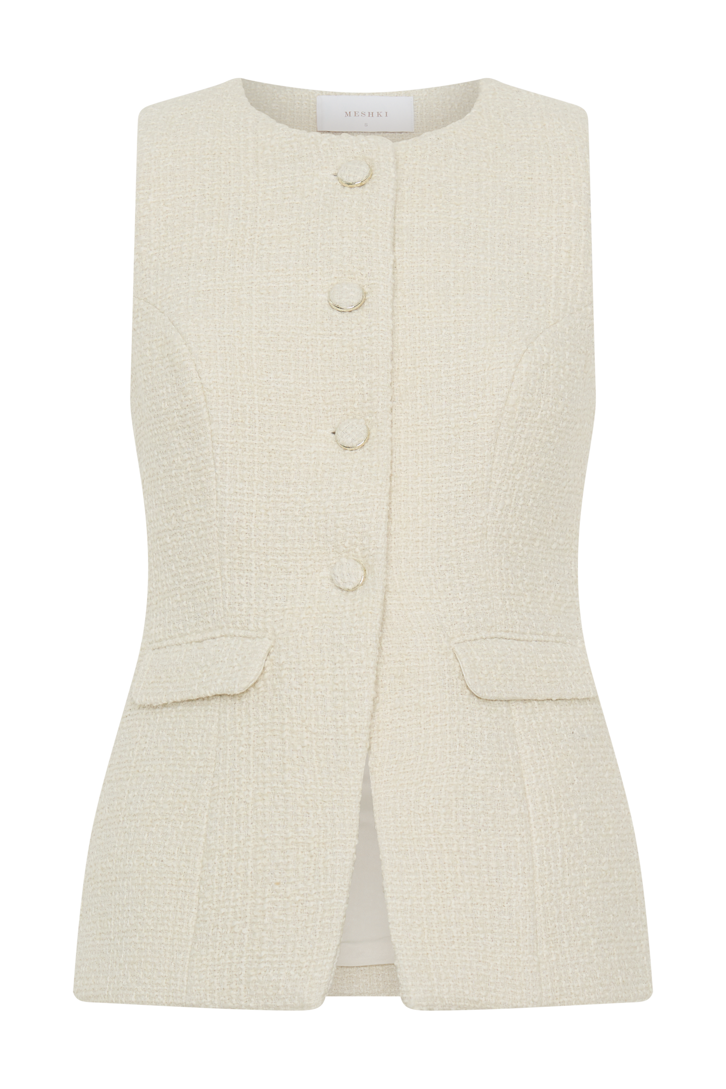 Gilet sans manches Camilla en bouclette - Ivoire