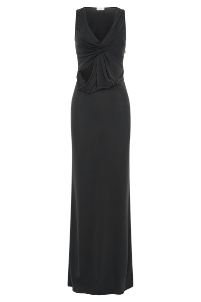 Robe Maxi en Jersey Pêche Kassidy - Noir