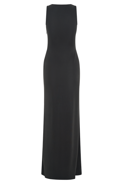 Robe Maxi en Jersey Pêche Kassidy - Noir