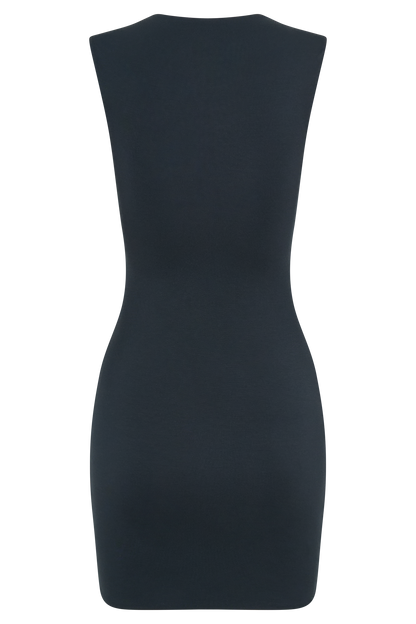 Mini-robe en modal avec garniture en dentelle Tatianna - Noir