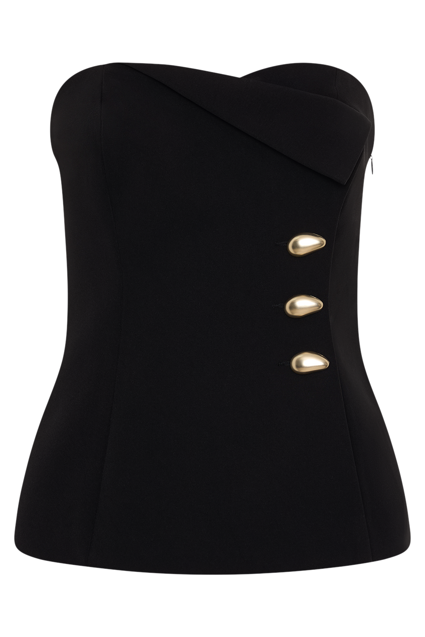 Lindie, haut de tailleur sans bretelles - Noir