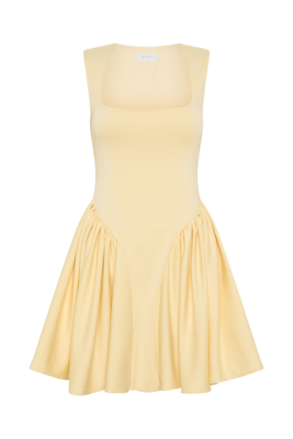 Mini-robe en jersey scuba Sharon - Citron pastel