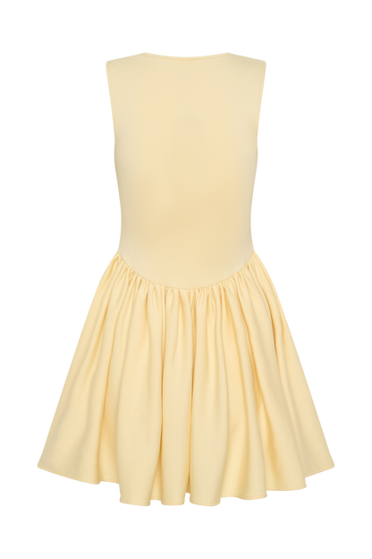 Mini-robe en jersey scuba Sharon - Citron pastel