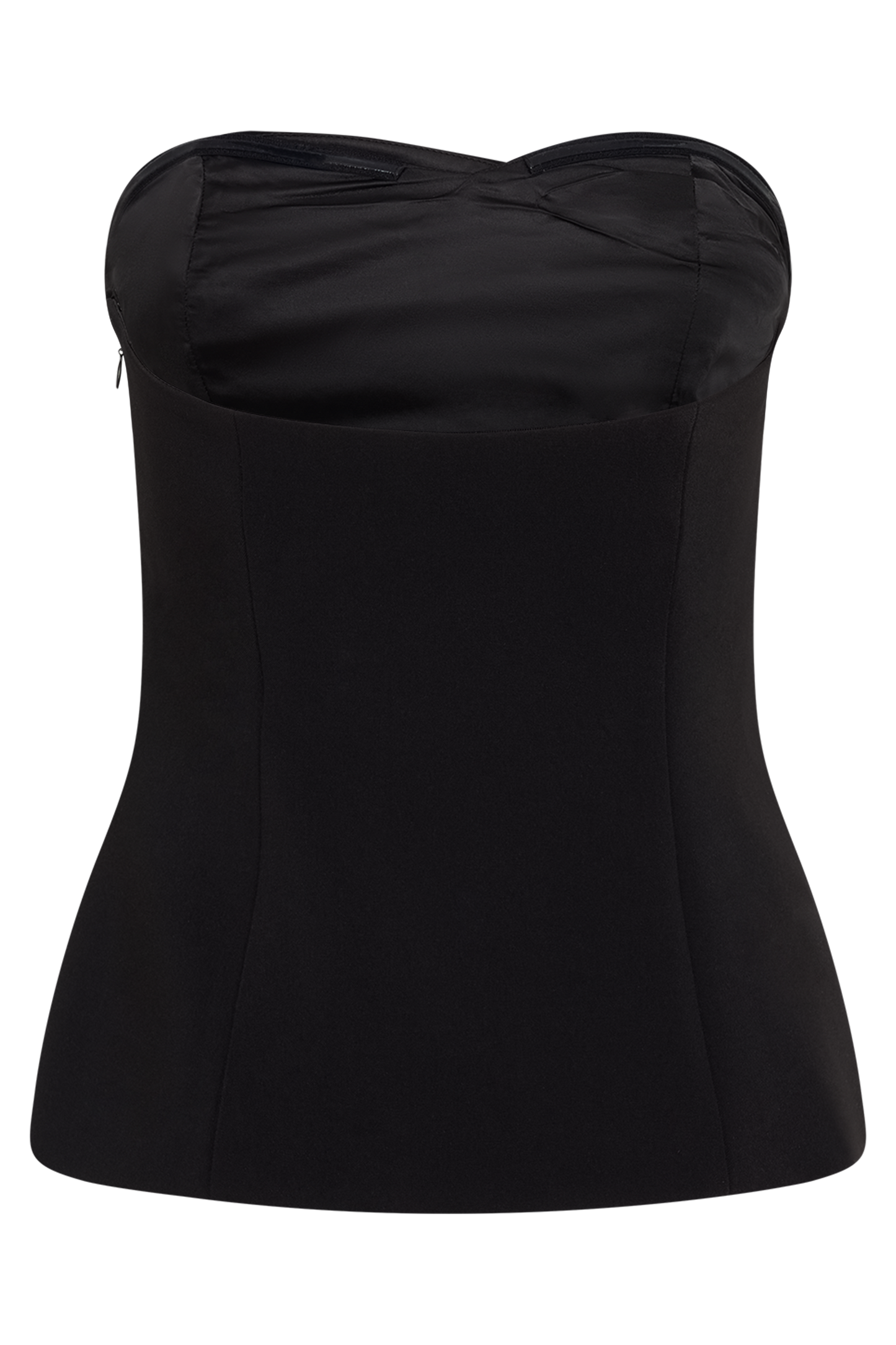 Lindie, haut de tailleur sans bretelles - Noir