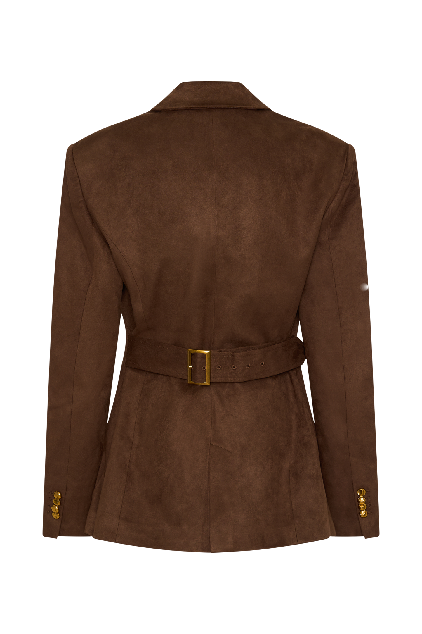 Blazer taille haute en faux daim Sally - Chocolat au lait