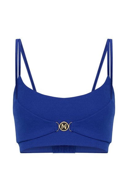 Crop top Blythe à double bretelles - Bleu cobalt