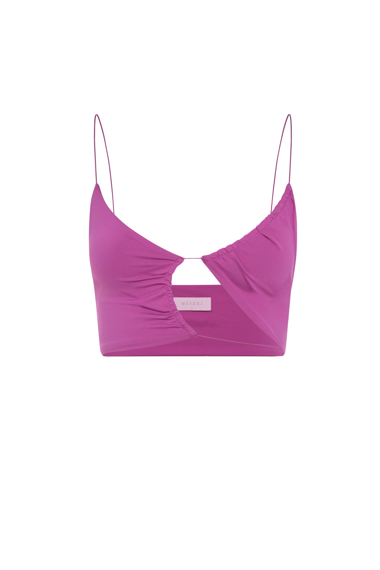 Crop top Montana à découpes et volants - Violet