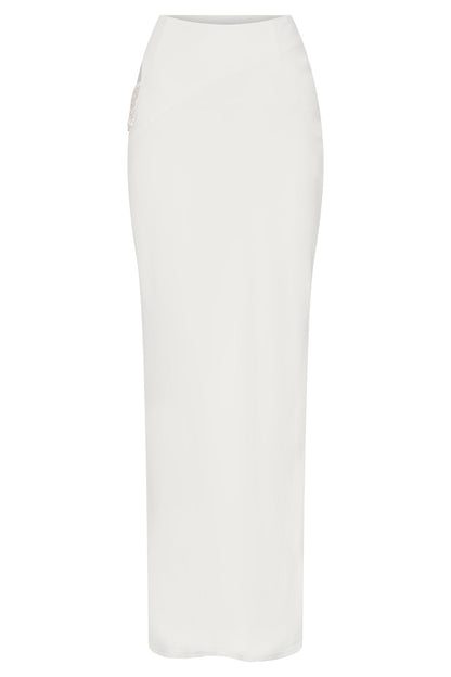 Jupe Maxi Jayleen avec Franges - Blanche