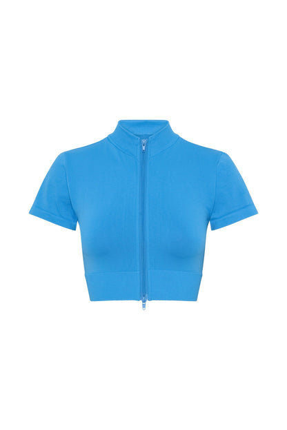 T-shirt à fermeture éclair Rylie - Bleu