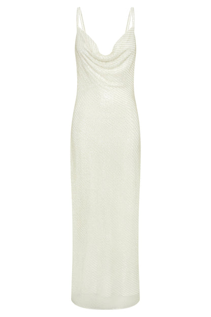 Robe Marise à paillettes - Blanche