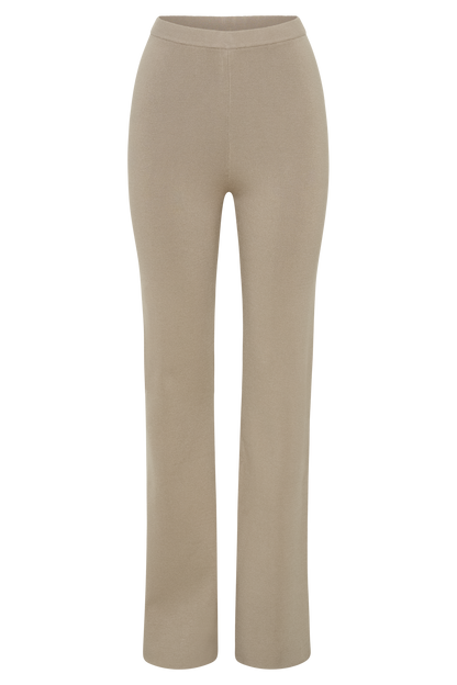 Pantalon en Tricot Évasé Rosetta - Taupe
