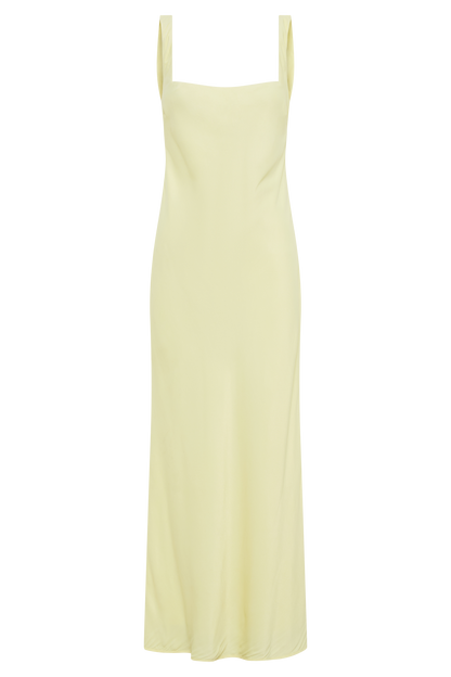 Ensley Robe Maxi en Satin - Jaune Clair