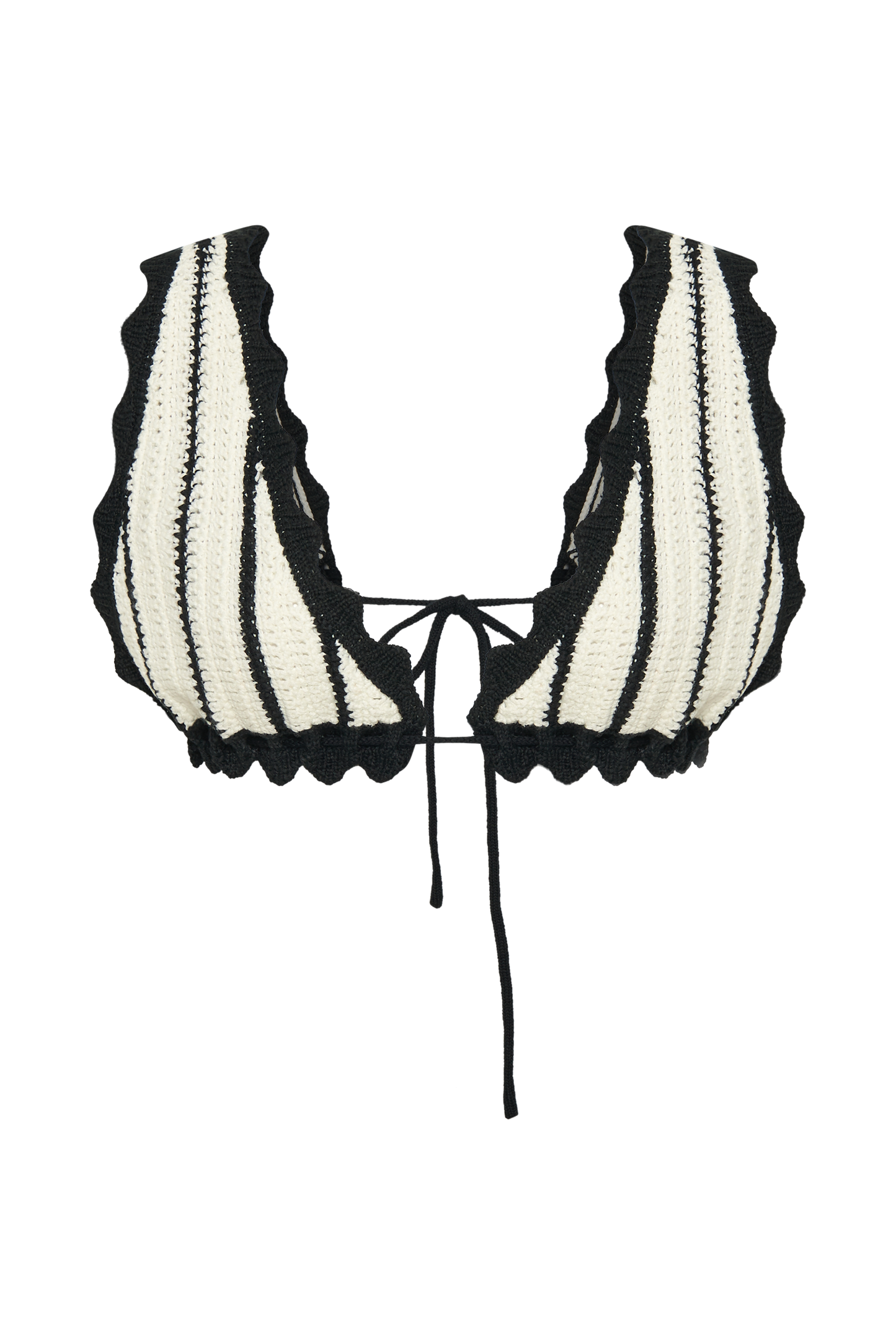 Jadia Bralette Crochetee à Contraste - Noir/Blanc