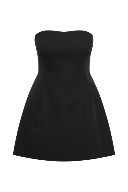 Mini-robe sans bretelles à nœud dans le dos Neeka - Noir