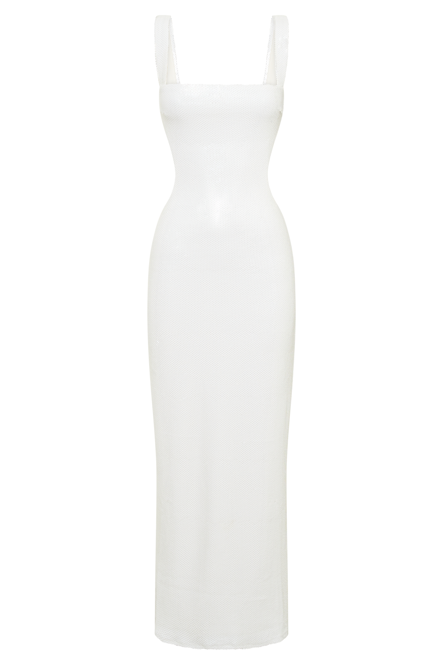 Adoria Robe Maxi Découpe et Strass - Blanche