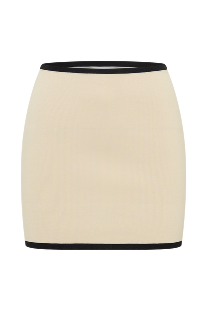 Mini-jupe en tricot Klara - Noir/Crème