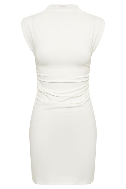 Mini-robe Melania à col montant - Blanc