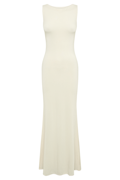 Robe Maxi Élastique Sans Manches Tarna - Blanc Cassé