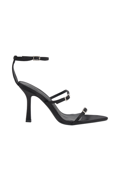 Yara - Sandales à talons à trois lanières - Noir