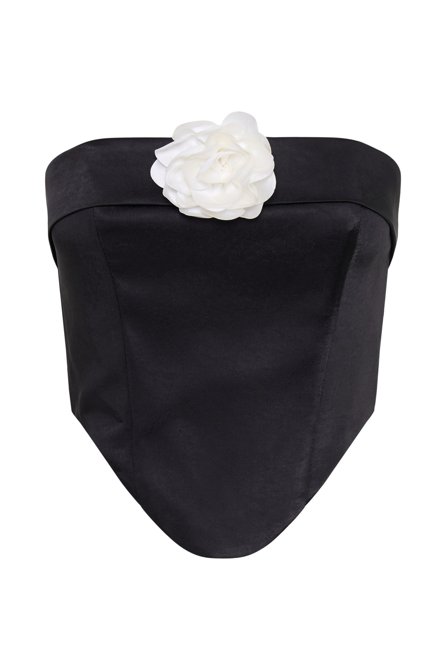 Margot, corset rose sans bretelles - Noir