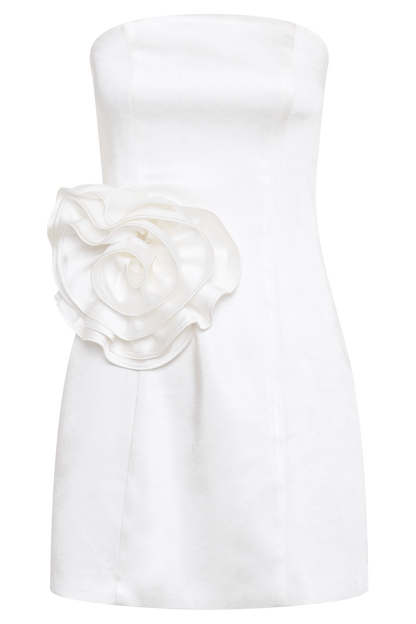 Mini-robe rose sans bretelles Bernadette - Blanc