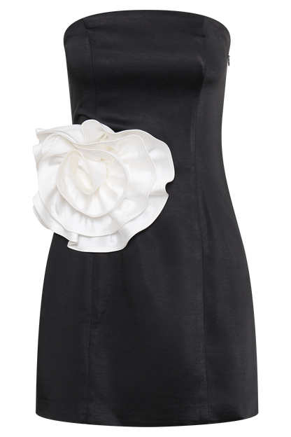 Mini-robe rose sans bretelles Bernadette - Noir