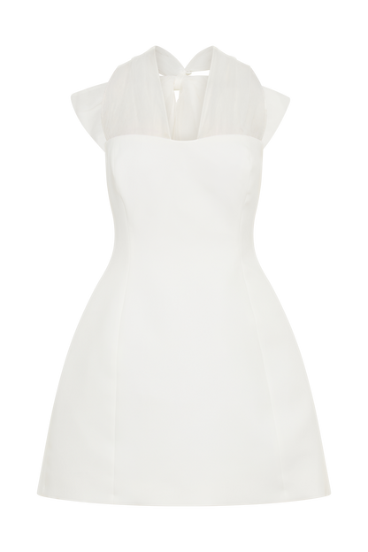 Mini-robe Maryam en tulle avec nœud - Blanc