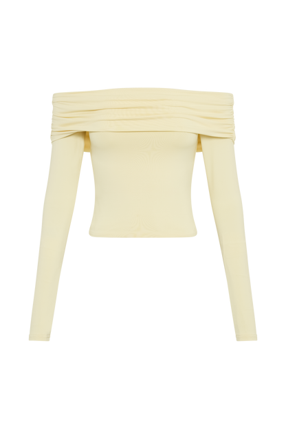 Lucinda Haut à épaules dénudées en nylon recyclé - Citron