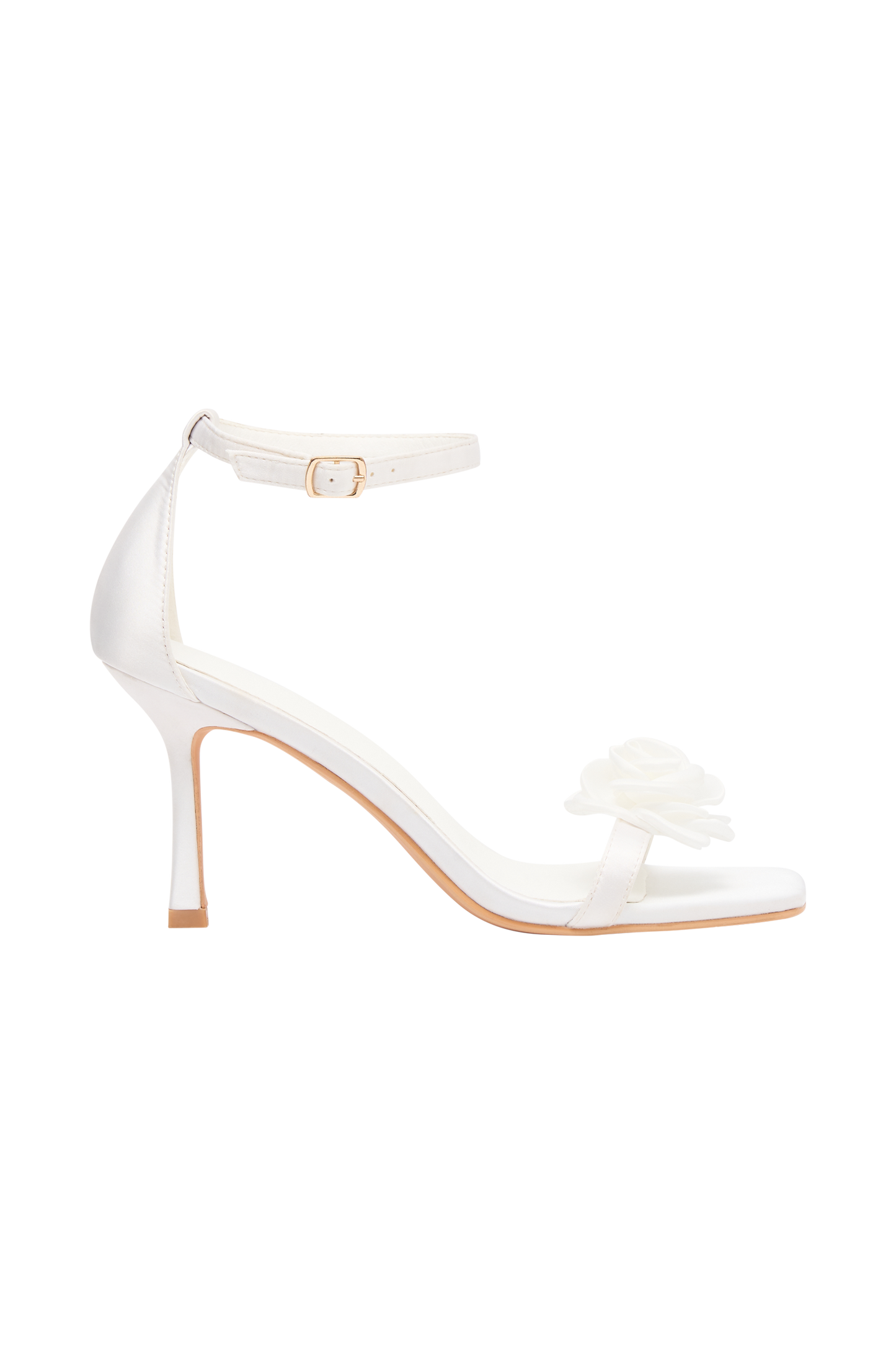 Lara Rose Satin Heel - Blanc