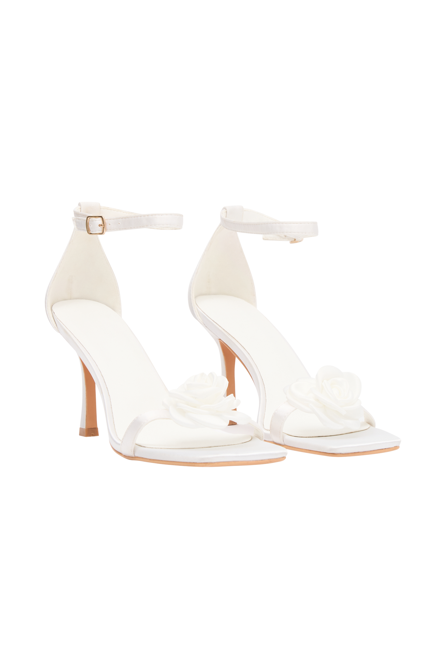 Lara Rose Satin Heel - Blanc