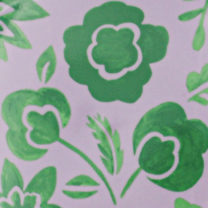 Assiette plate en porcelaine Bernadette Leaf lilas et verte avec bord doré peint à la main (lot de 4)