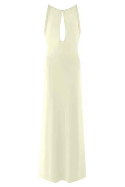 Robe Maxi Beryl Étroite avec Perles - Ivoire