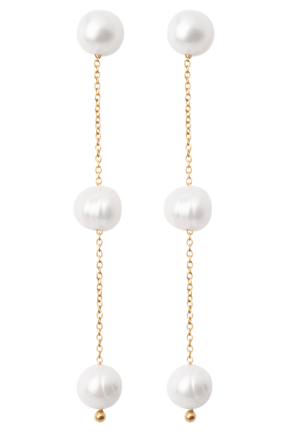 Boucles d'oreilles pendantes en perles d'eau douce Bodhi - Perle