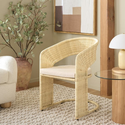 Chaise de salle à manger en rotin Krystalina, couleur naturelle