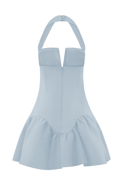 Mini-robe à bretelles Calipso - Bleu bleuet