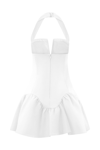 Mini-robe à bretelles Calipso - Blanc
