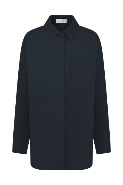 Chemise oversize en coton Campbell - Bleu marine