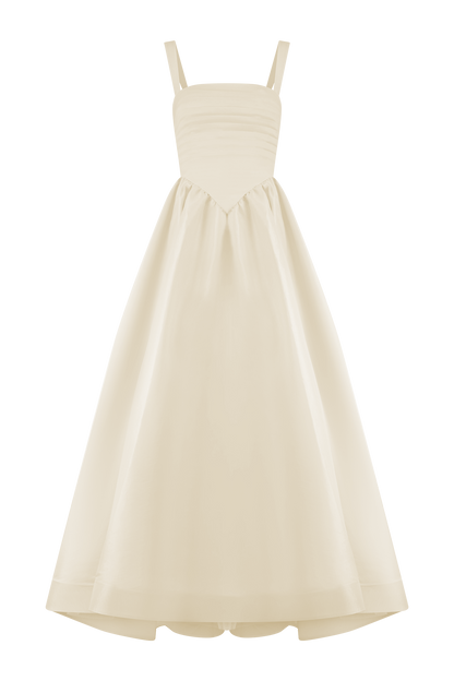 Robe Carla à volants - Ivoire crème