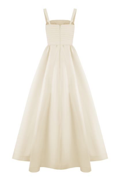 Robe Carla à volants - Ivoire crème