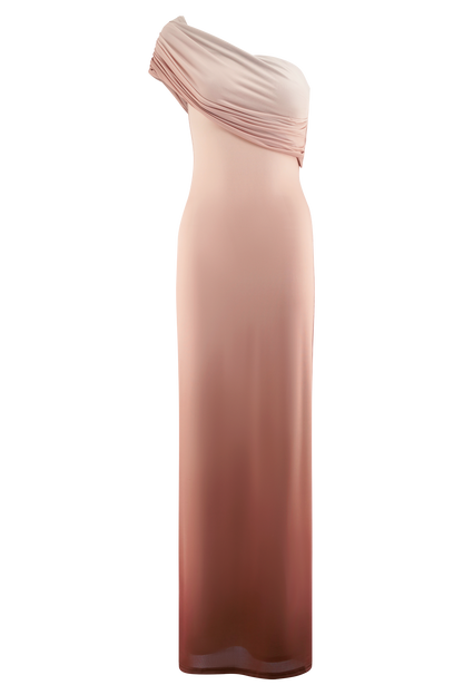 Robe Maxi Épaulettes Découv. Cassandra - Ombrage Neutre