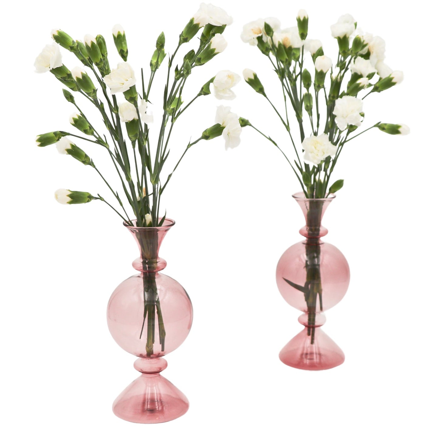 Vase boule de fleurs de cerisier rose (lot de 2)