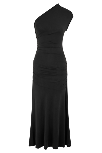 Robe midi asymétrique en jersey de jersey de chloé - Noir