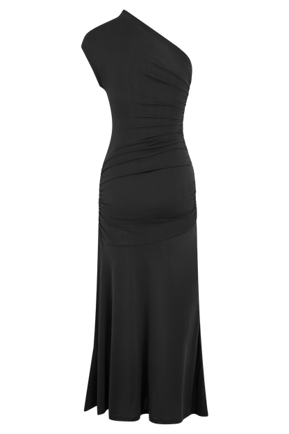Robe midi asymétrique en jersey de jersey de chloé - Noir